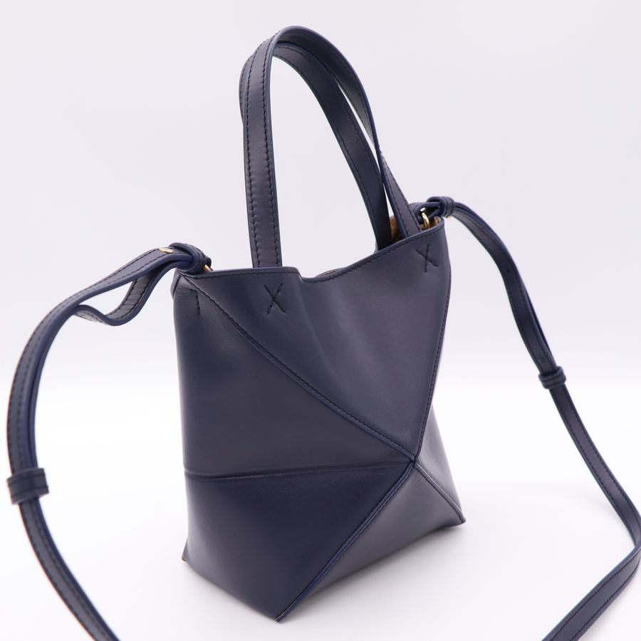 Loewe 藍 puzzle fold mini  托特包 手提 斜背 兩用-5