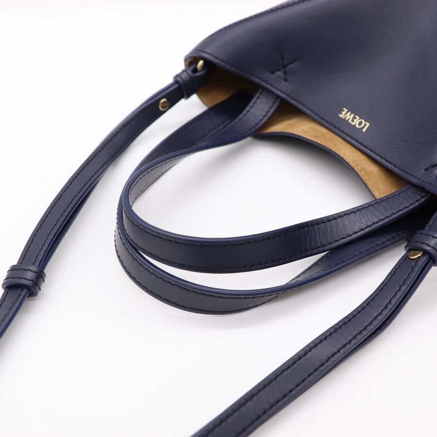 Loewe 藍 puzzle fold mini  托特包 手提 斜背 兩用-9