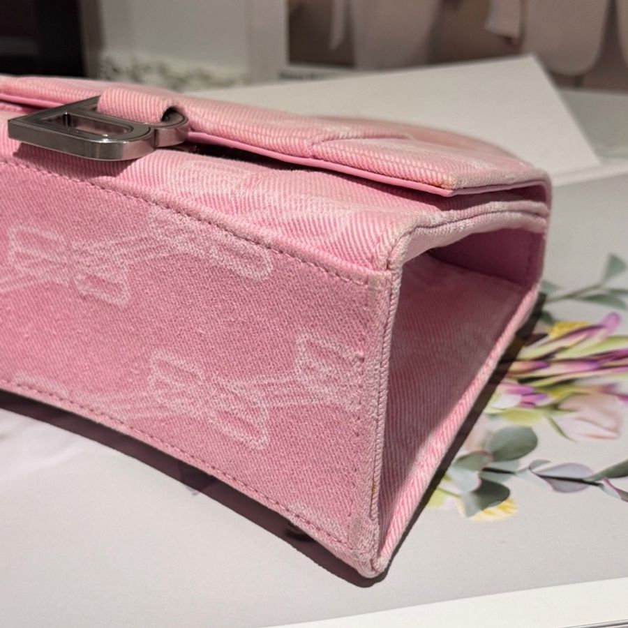 Balenciaga 巴黎世家粉色牛仔沙漏XS-4