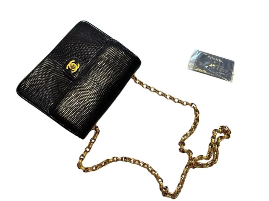 Chanel 黑金特殊色雕花鏈條方胖子-2