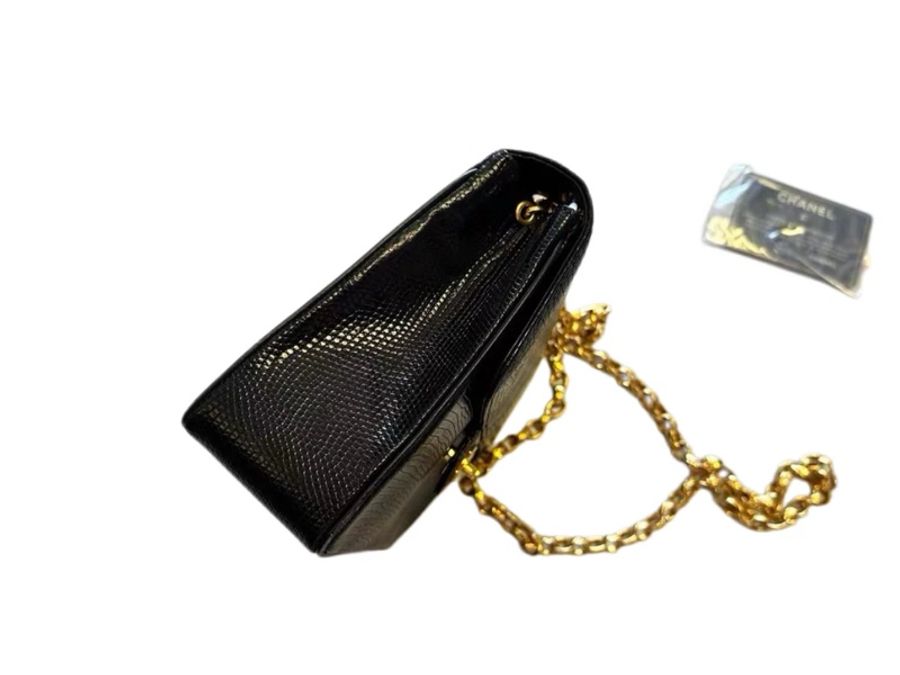 Chanel 黑金特殊色雕花鏈條方胖子-10