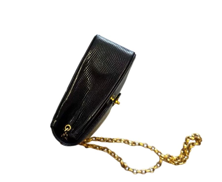 Chanel 黑金特殊色雕花鏈條方胖子-14
