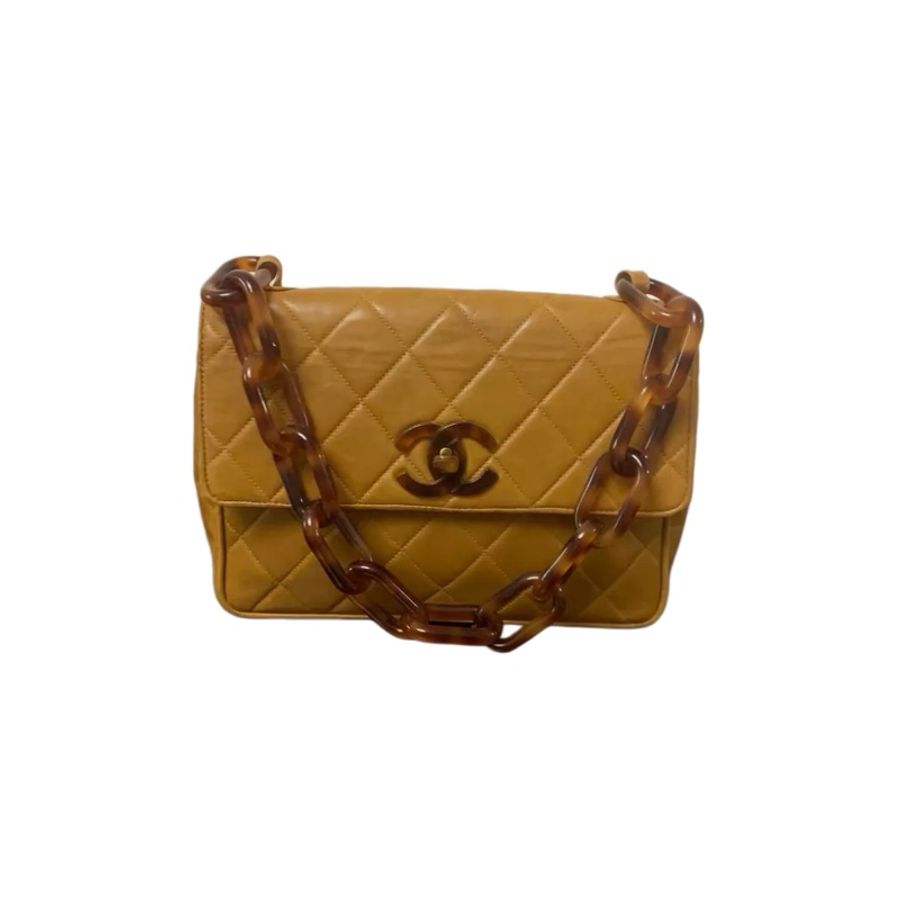 Chanel 菱格紋雙C亞克力玳瑁鏈條包-0