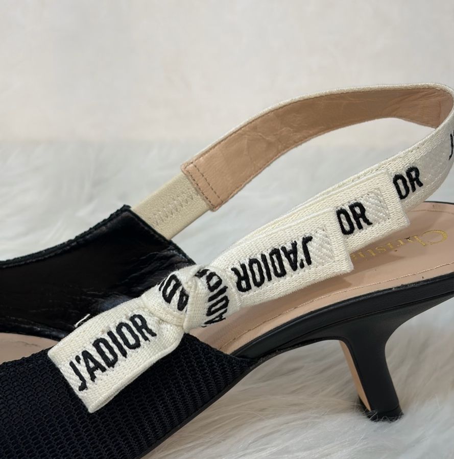 DIOR KDC200 J'Adior 露跟高跟鞋 黑色科技布料 晚宴鞋-3