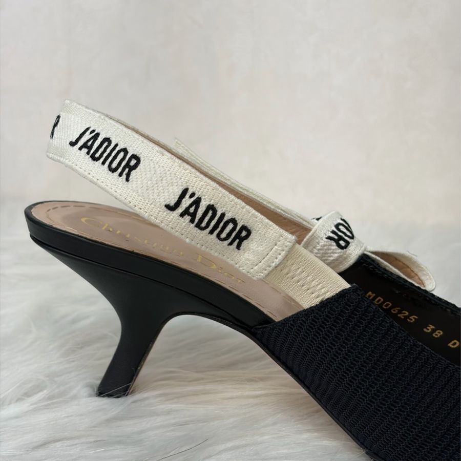 DIOR KDC200 J'Adior 露跟高跟鞋 黑色科技布料 晚宴鞋-7