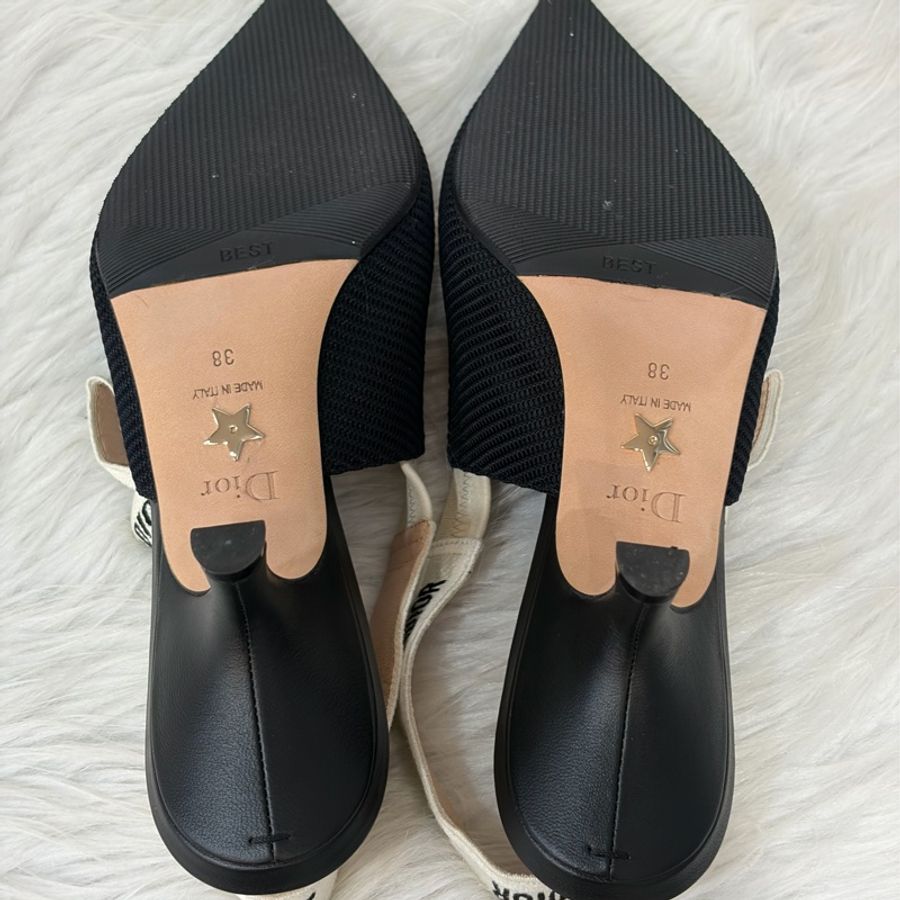 DIOR KDC200 J'Adior 露跟高跟鞋 黑色科技布料 晚宴鞋-8