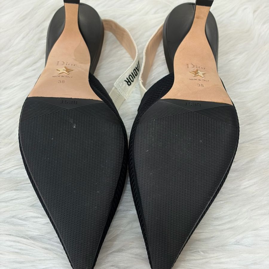 DIOR KDC200 J'Adior 露跟高跟鞋 黑色科技布料 晚宴鞋-9