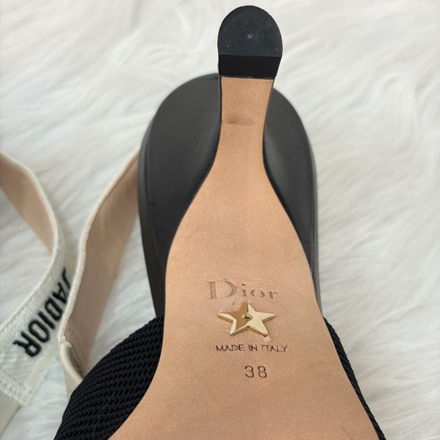 DIOR KDC200 J'Adior 露跟高跟鞋 黑色科技布料 晚宴鞋-10
