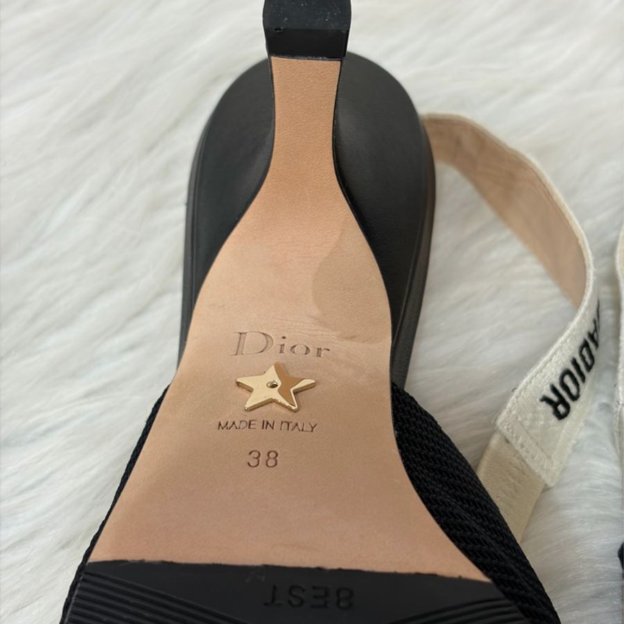 DIOR KDC200 J'Adior 露跟高跟鞋 黑色科技布料 晚宴鞋-11