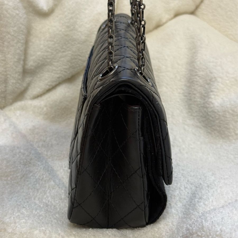 (2021台灣購證🇹🇼全配)Chanel 2.55 黑銀 小號-3