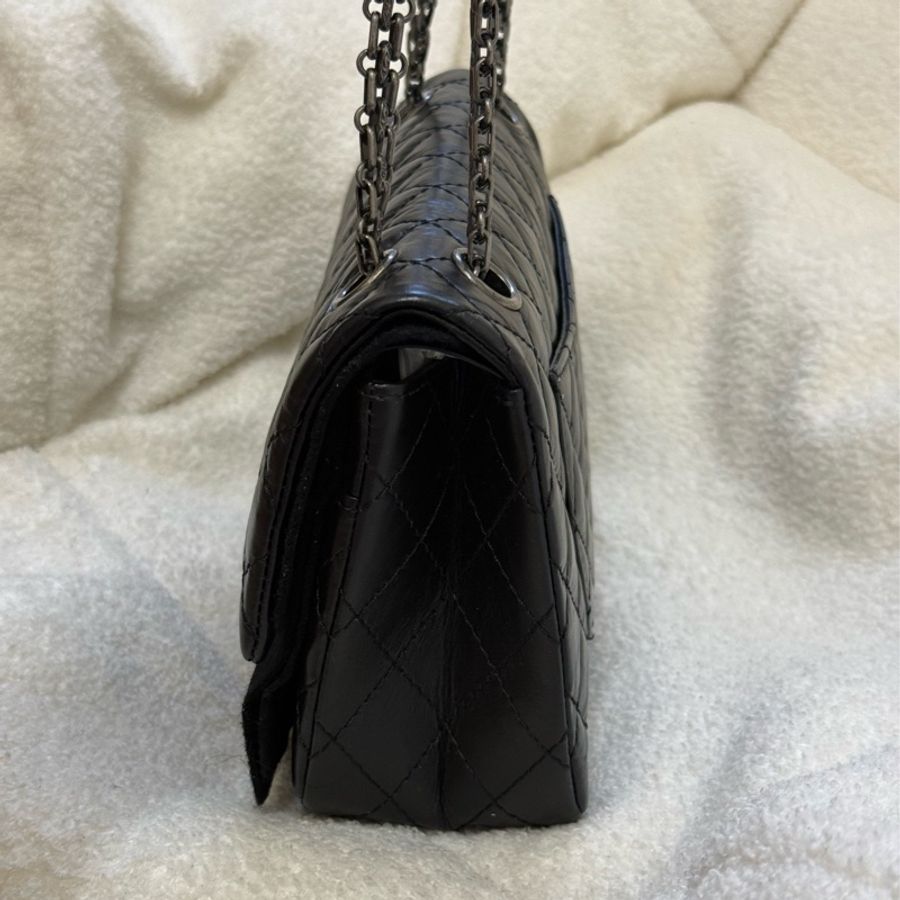 (2021台灣購證🇹🇼全配)Chanel 2.55 黑銀 小號-4