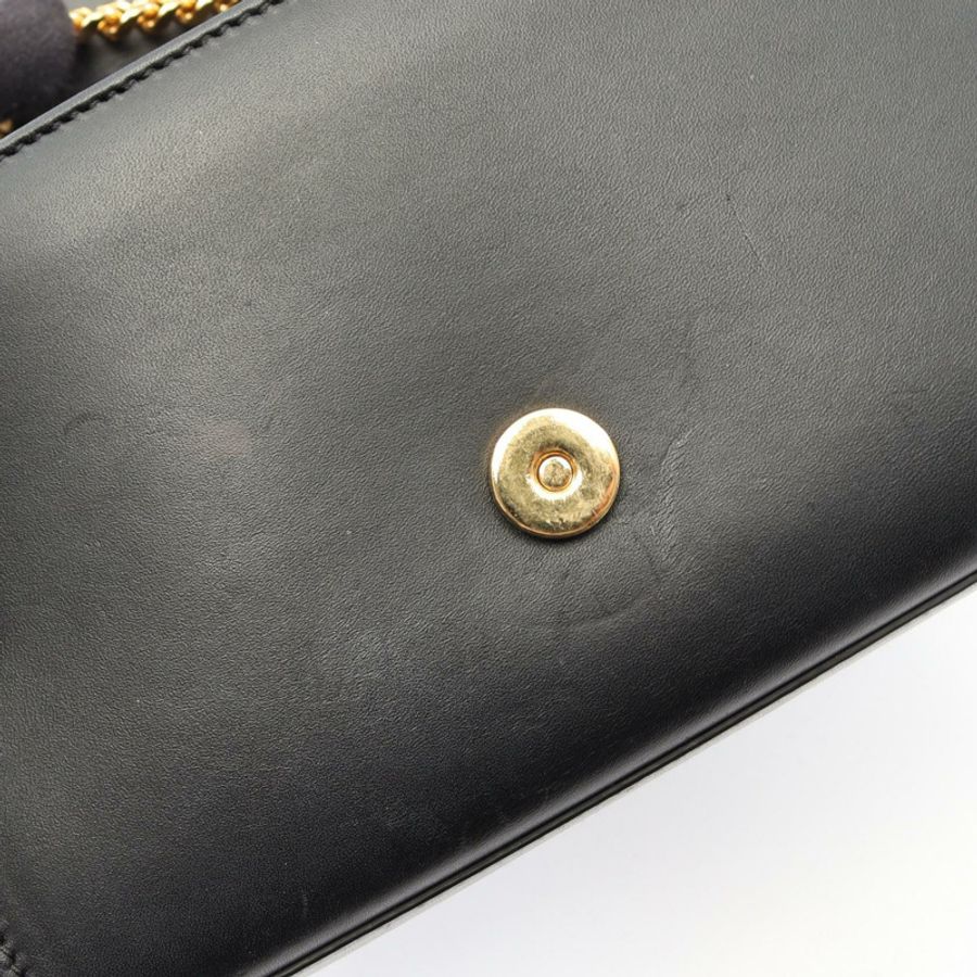 SAINT LAURENT PARIS Kate Monogram 鏈條單肩包 354120 黑色皮革 二手-5