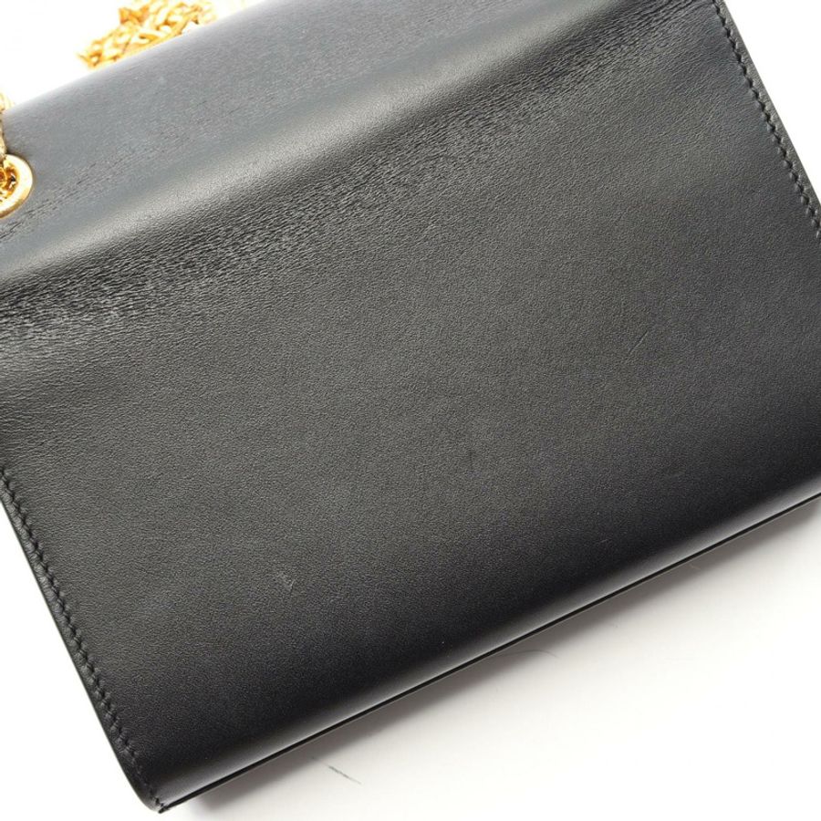 SAINT LAURENT PARIS Kate Monogram 鏈條單肩包 354120 黑色皮革 二手-6