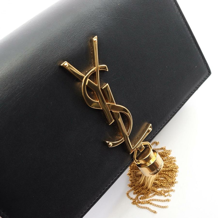 SAINT LAURENT PARIS Kate Monogram 鏈條單肩包 354120 黑色皮革 二手-7