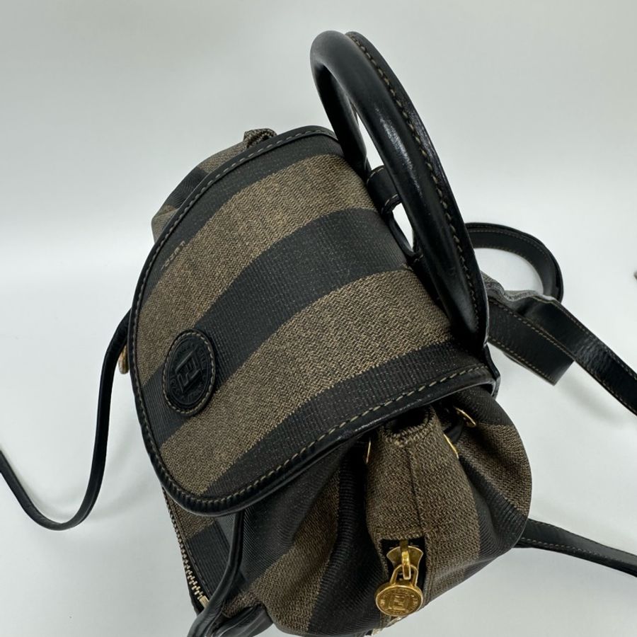 【赫蒂國際精品】Fendi Pequin 條紋後背包 vintage 二手 中古-8