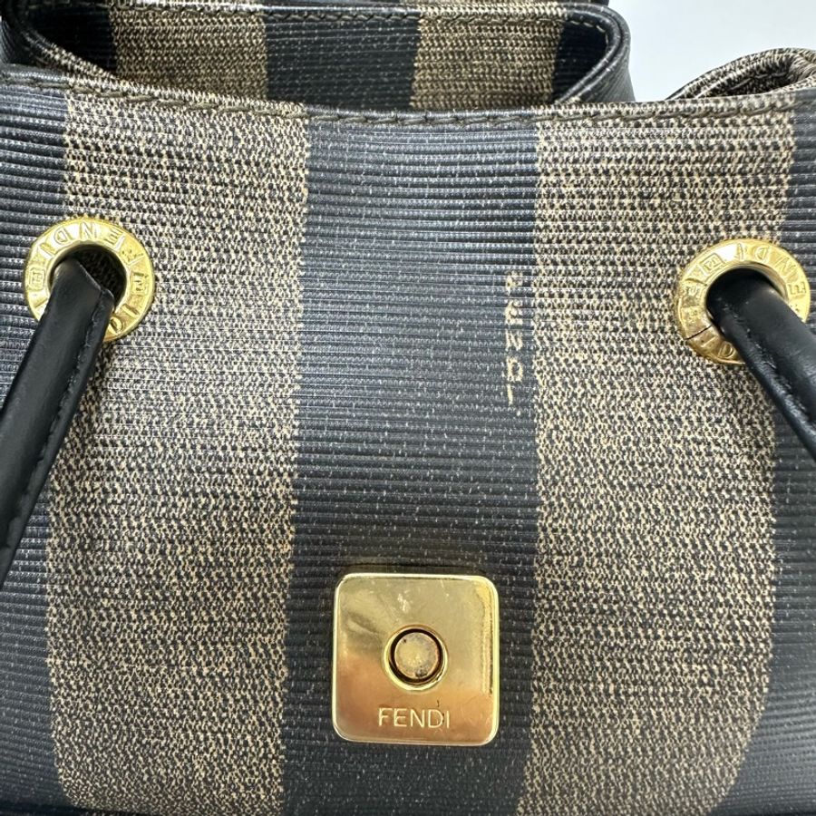 【赫蒂國際精品】Fendi Pequin 條紋後背包 vintage 二手 中古-24
