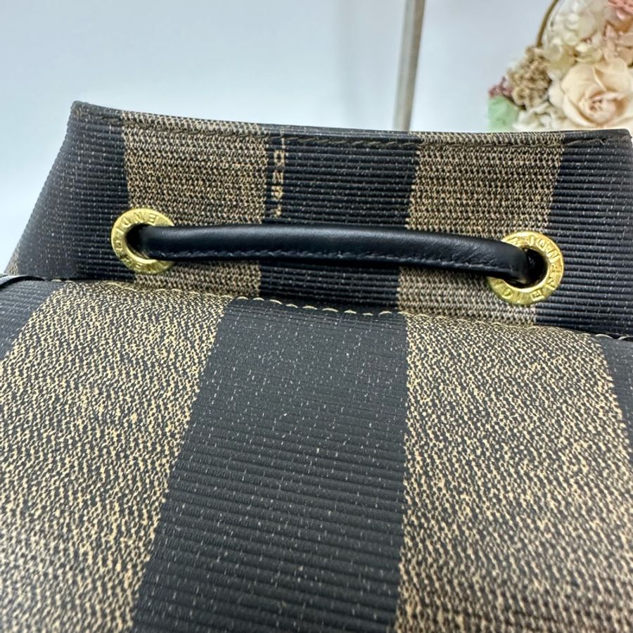 【赫蒂國際精品】Fendi Pequin 條紋後背包 vintage 二手 中古-30