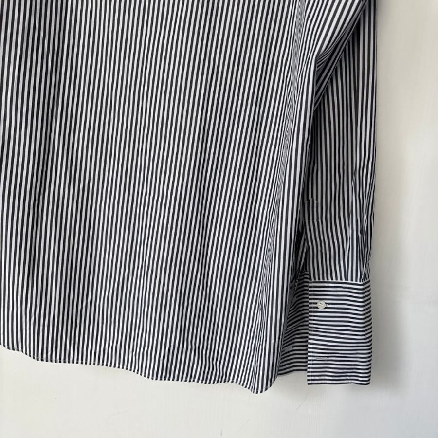 42號 ::DIOR:: Striped cotton shirt in black and white 黑白直紋法式慵懶襯衫 休閒襯衫 男友風-16