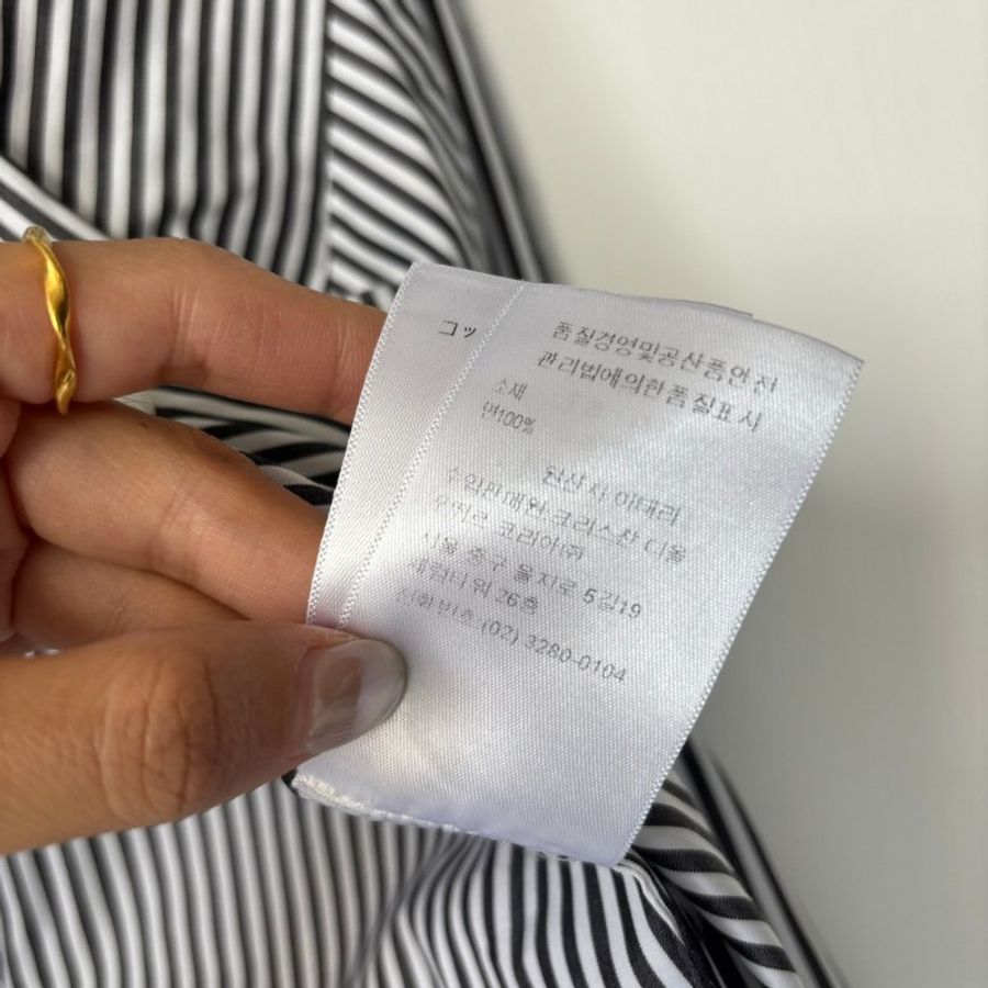 42號 ::DIOR:: Striped cotton shirt in black and white 黑白直紋法式慵懶襯衫 休閒襯衫 男友風-22