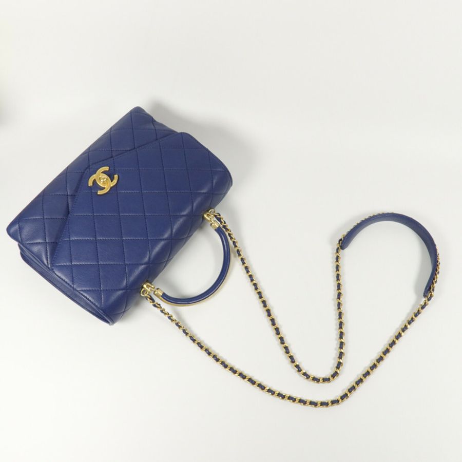 CHANEL 牛皮皮革Shoulder Bag鏈帶手挽肩背兩用袋-7