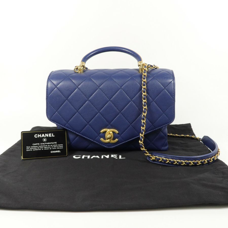 CHANEL 牛皮皮革Shoulder Bag鏈帶手挽肩背兩用袋-10
