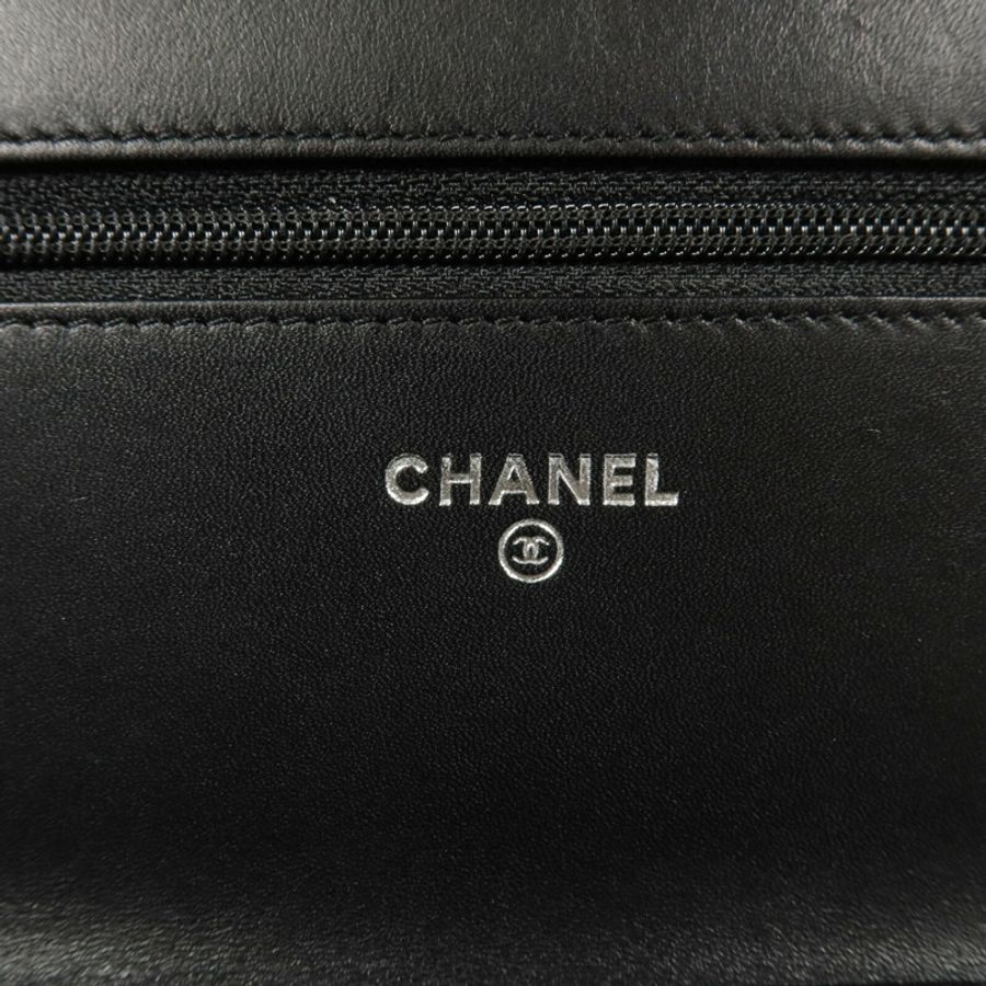 CHANEL 牛皮皮革Cambon Wallet On Chain鏈帶肩背袋-5