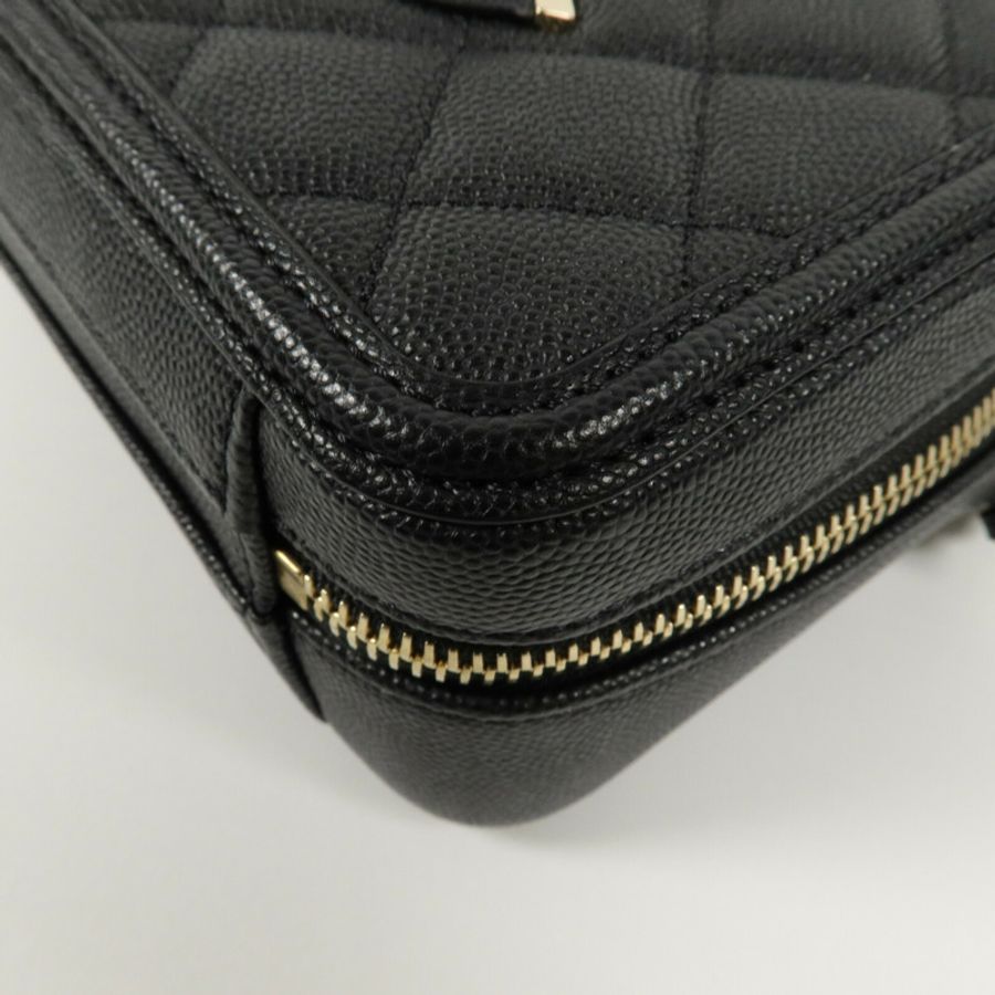 CHANEL 牛皮皮革Vanity Case鏈帶手挽肩背兩用袋-11
