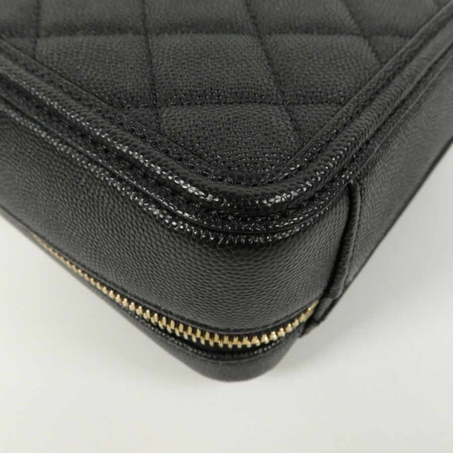 CHANEL 牛皮皮革Vanity Case鏈帶手挽肩背兩用袋-12