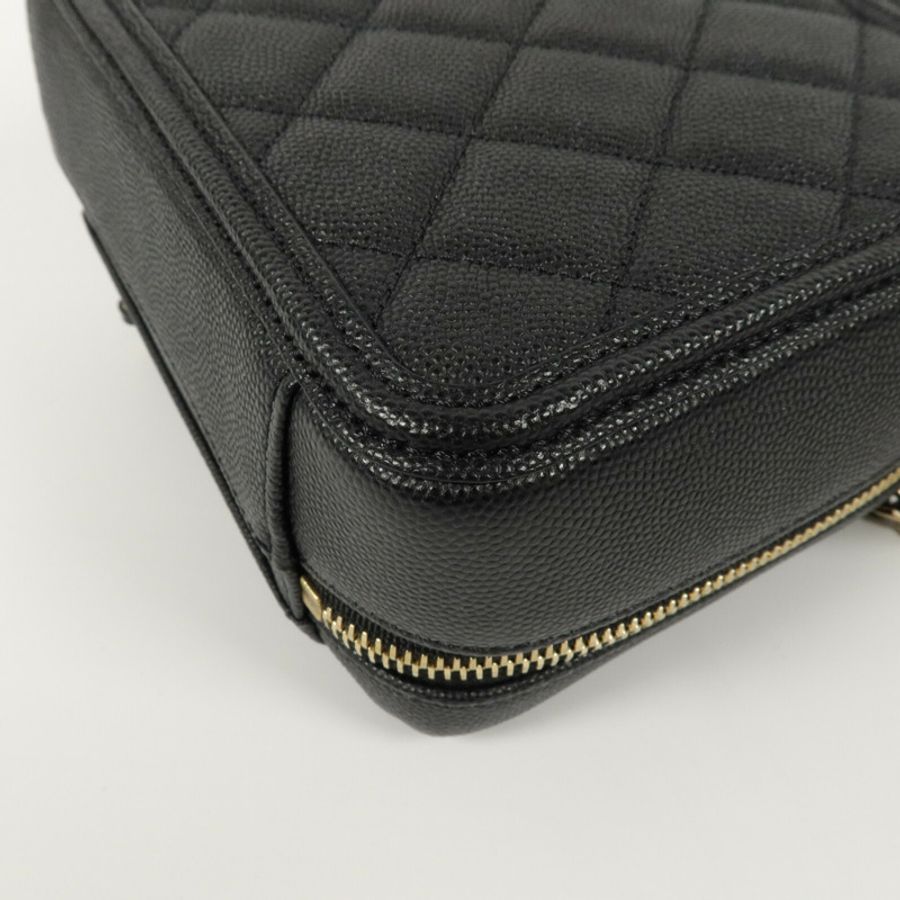 CHANEL 牛皮皮革Vanity Case鏈帶手挽肩背兩用袋-13