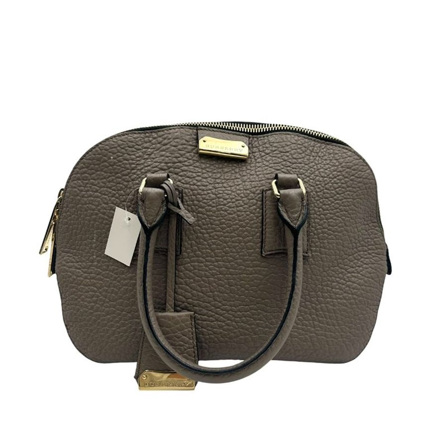 【美收精品】 Burberry 灰褐色粒面皮革 Orchard 手提包 C-656【隔月月中將轉賣至日本 上架期限30天】-1