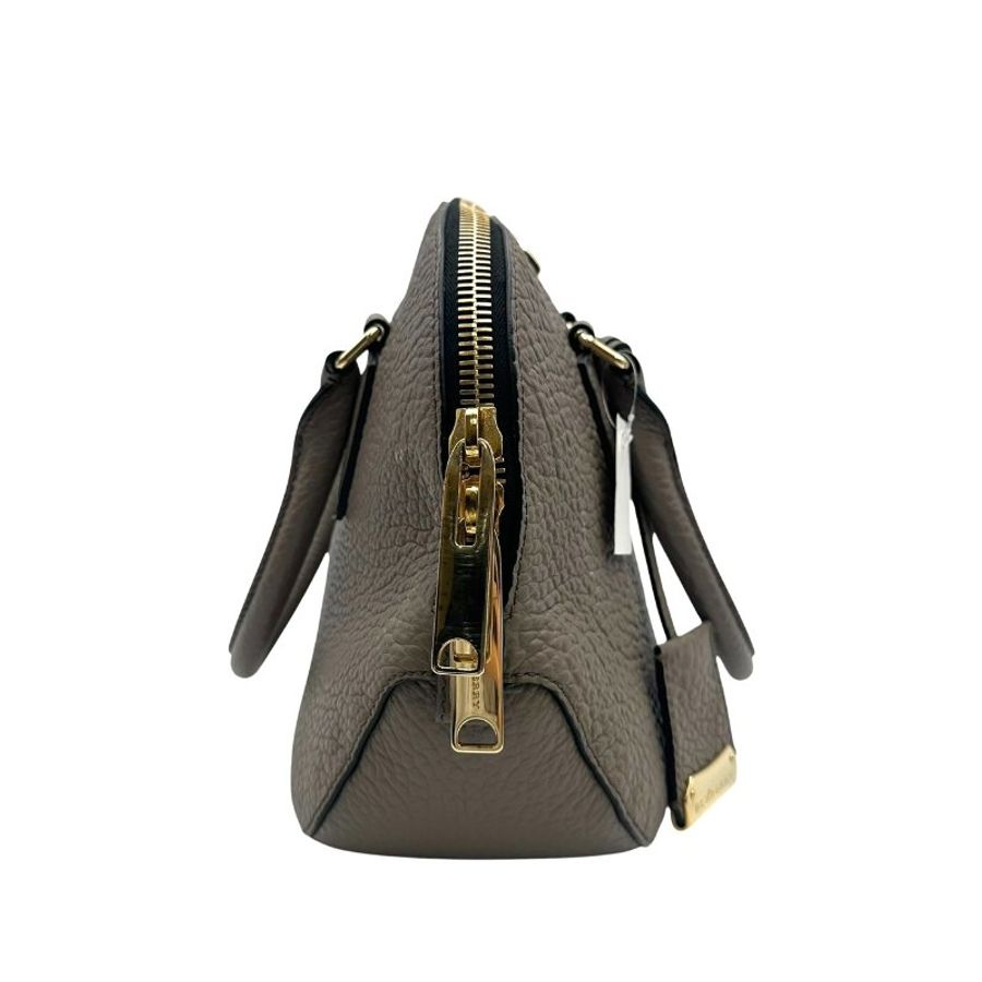 【美收精品】 Burberry 灰褐色粒面皮革 Orchard 手提包 C-656【隔月月中將轉賣至日本 上架期限30天】-4