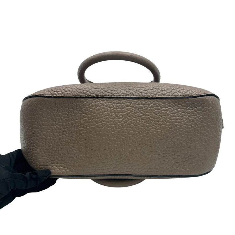 【美收精品】 Burberry 灰褐色粒面皮革 Orchard 手提包 C-656【隔月月中將轉賣至日本 上架期限30天】-5