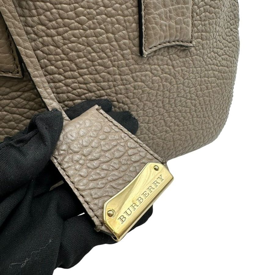 【美收精品】 Burberry 灰褐色粒面皮革 Orchard 手提包 C-656【隔月月中將轉賣至日本 上架期限30天】-8