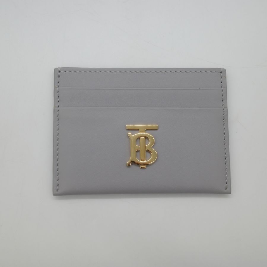 Burberry 巴寶莉 灰色 牛皮 名片夾 卡夾-1