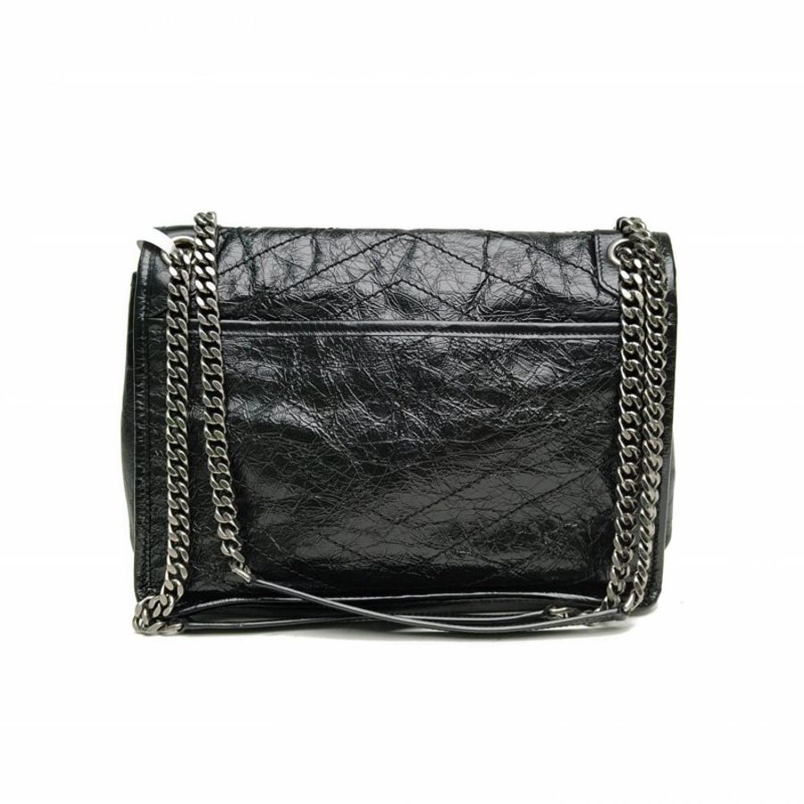 SAINT LAURENT Niki中號28黑色牛皮黑扣肩背包-2