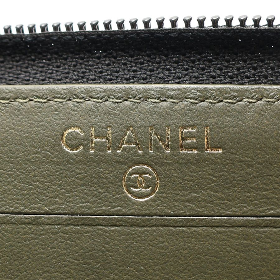 黑色 荔枝紋 牛皮 BOY 拉鍊中夾 無卡【CHANEL 香奈兒】 A80566-3