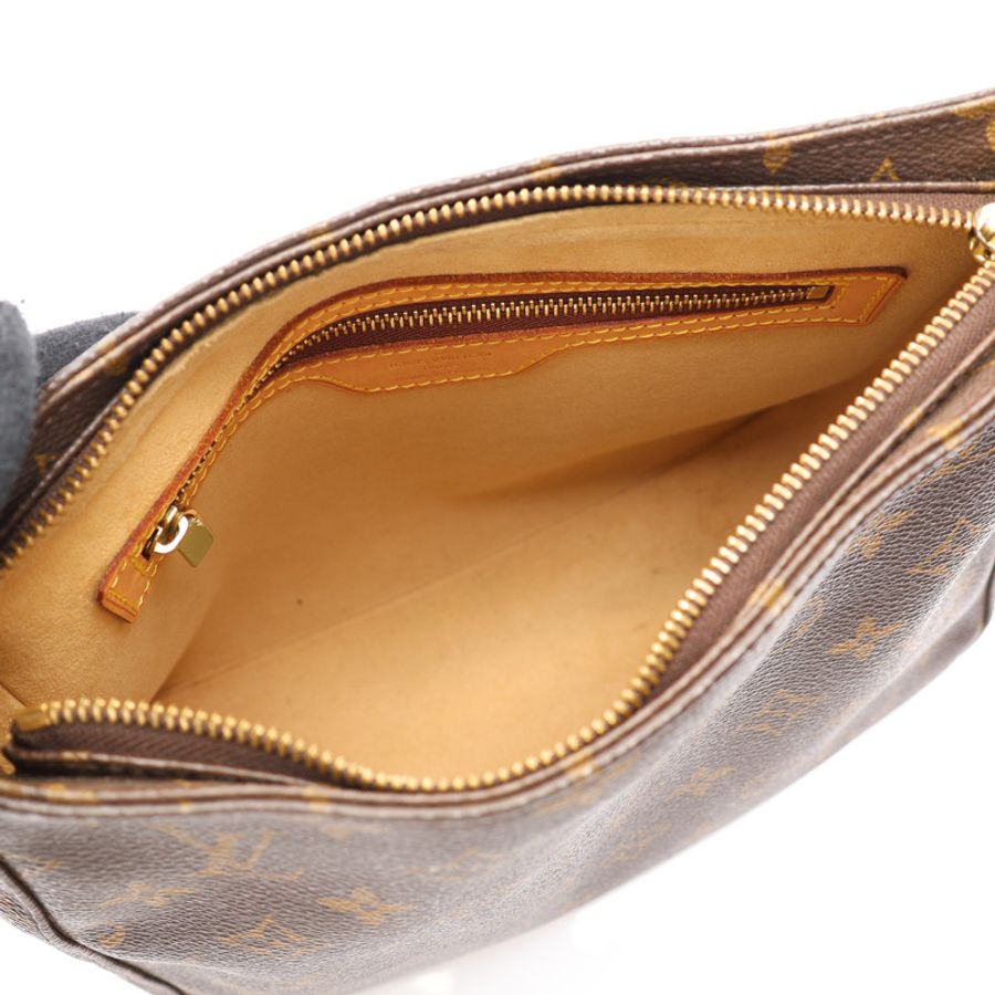 棕色 原花帆布 Looping MM 肩背包【LOUIS VUITTON LV 路易威登】 M51146-2