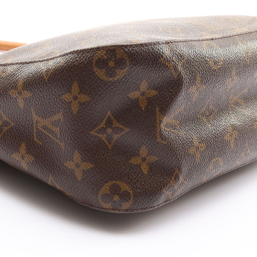 棕色 原花帆布 Looping MM 肩背包【LOUIS VUITTON LV 路易威登】 M51146-8