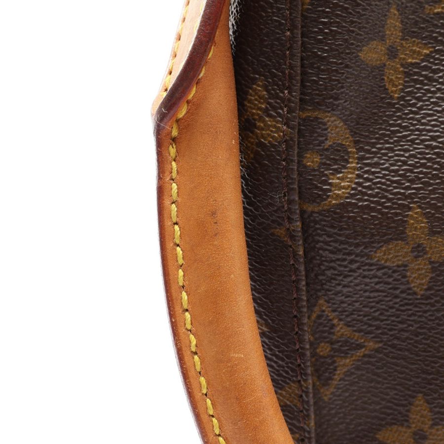 棕色 原花帆布 Looping MM 肩背包【LOUIS VUITTON LV 路易威登】 M51146-9