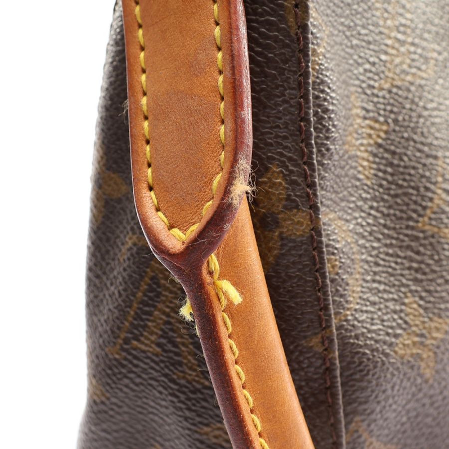 棕色 原花帆布 Looping MM 肩背包【LOUIS VUITTON LV 路易威登】 M51146-10