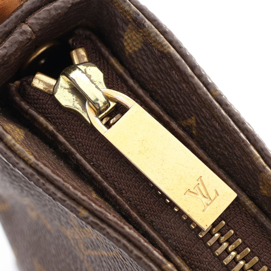 棕色 原花帆布 Looping MM 肩背包【LOUIS VUITTON LV 路易威登】 M51146-12