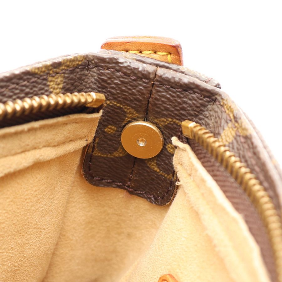 棕色 原花帆布 Looping MM 肩背包【LOUIS VUITTON LV 路易威登】 M51146-14