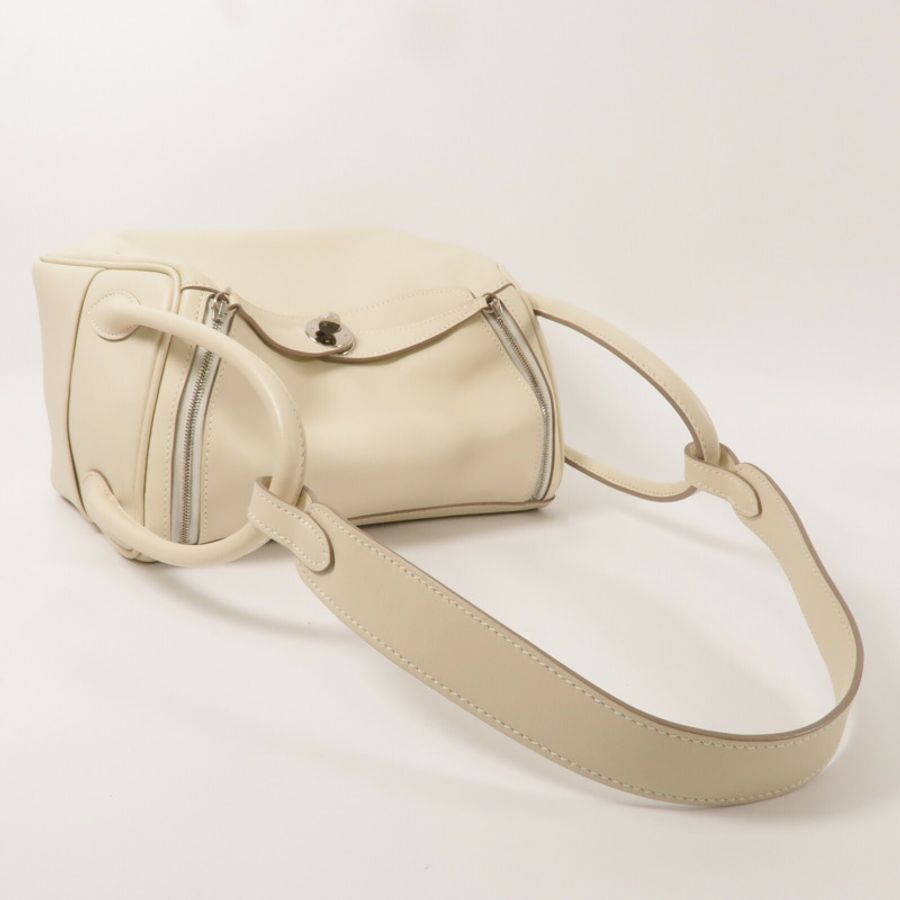 HERMES Swift皮革Lindy 26手挽肩背兩用袋Craie-7