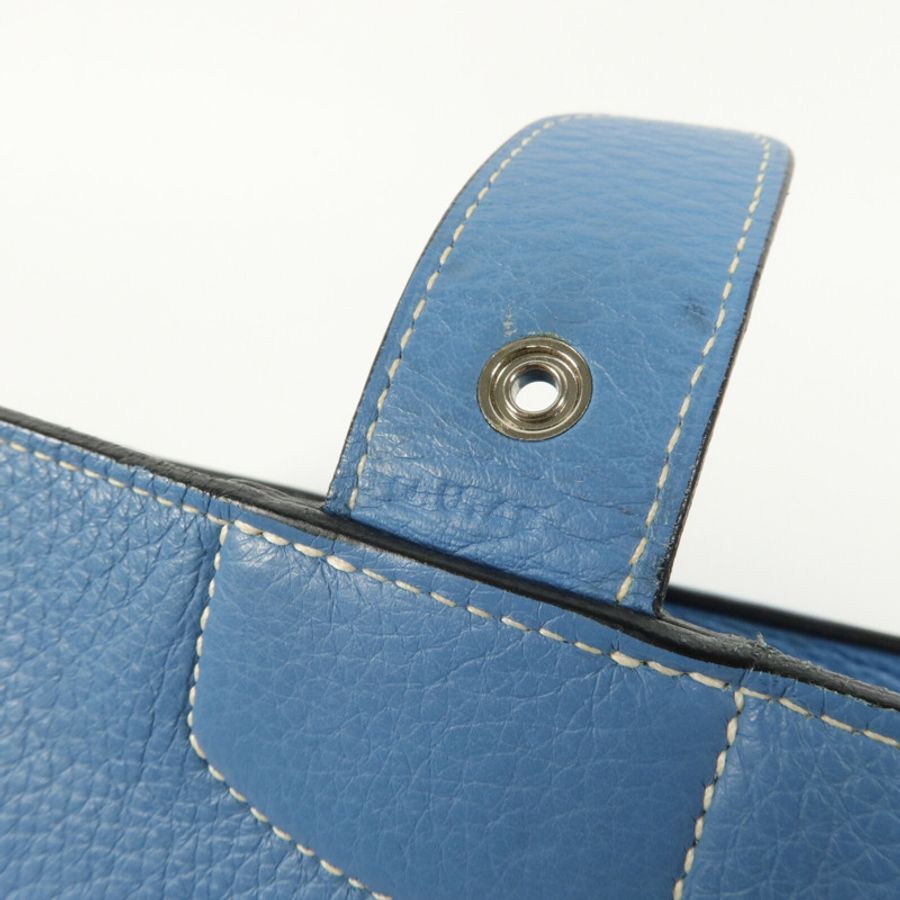 HERMES Clemence皮革Sack Adepeche手挽袋Bleu Jean-6