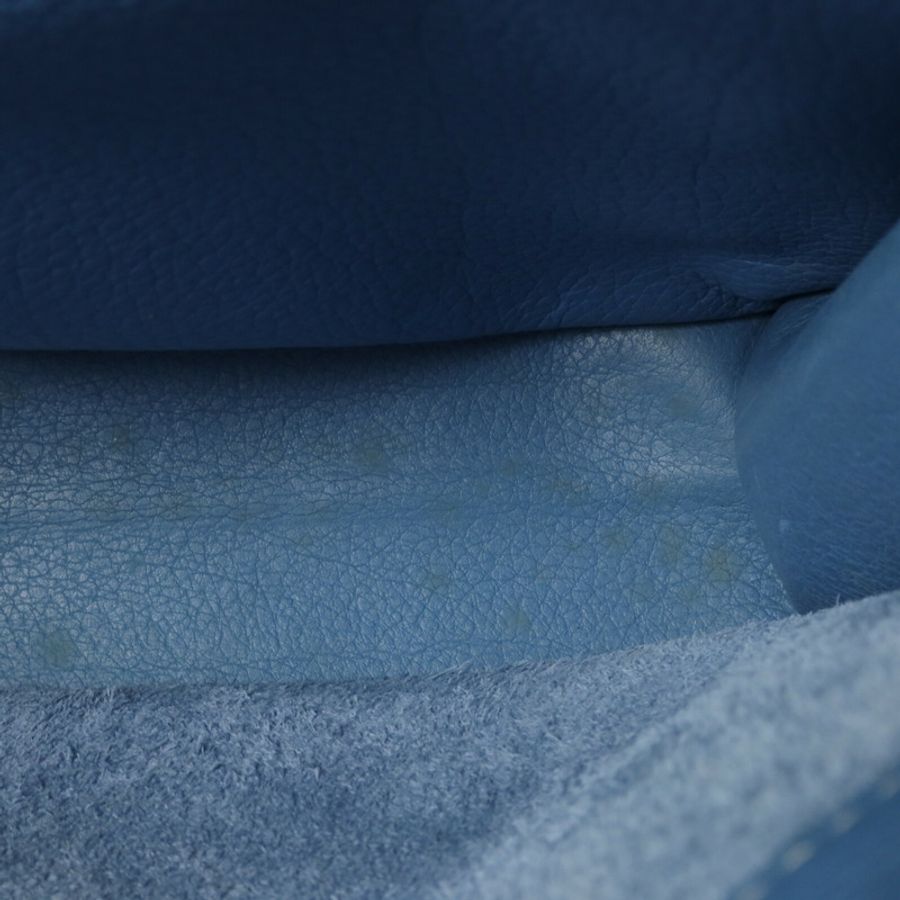 HERMES Clemence皮革Sack Adepeche手挽袋Bleu Jean-14