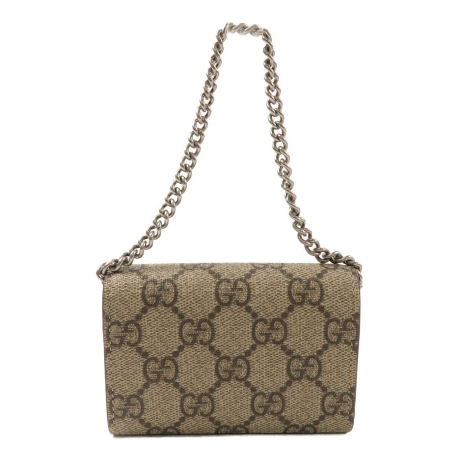 GUCCI 塗層帆布Dionysus Chain Wallet鏈帶手挽袋-1