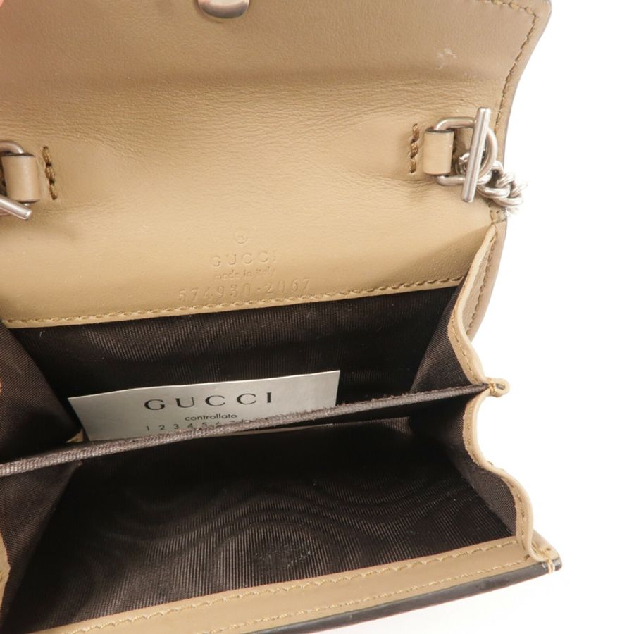 GUCCI 塗層帆布Dionysus Chain Wallet鏈帶手挽袋-4