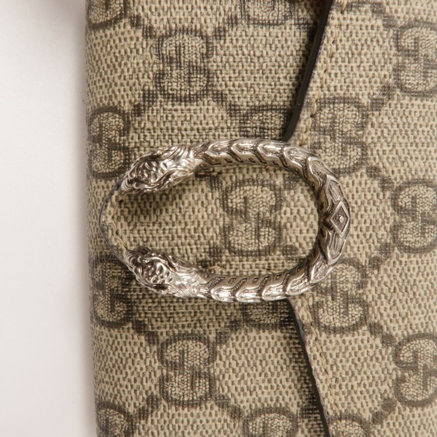GUCCI 塗層帆布Dionysus Chain Wallet鏈帶手挽袋-6
