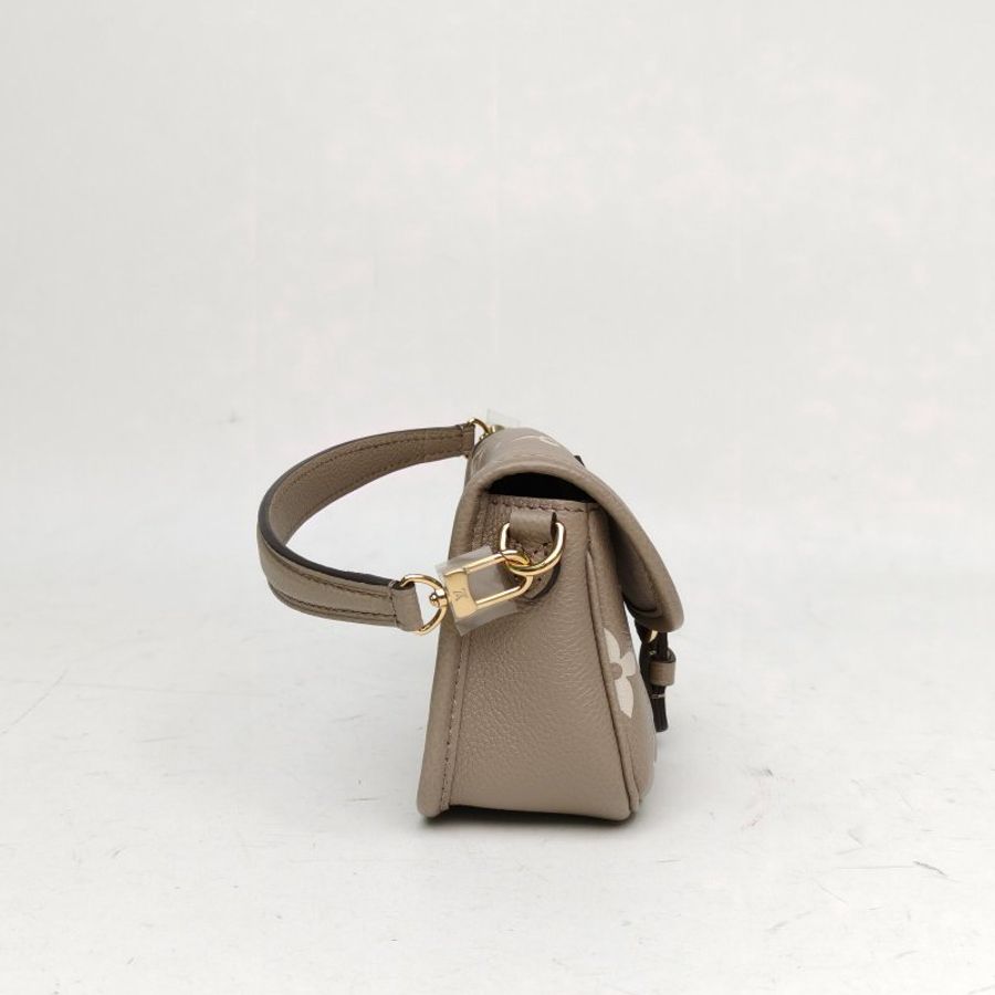 LOUIS VUITTON Diane法棍包灰色牛皮晶片肩背包-3