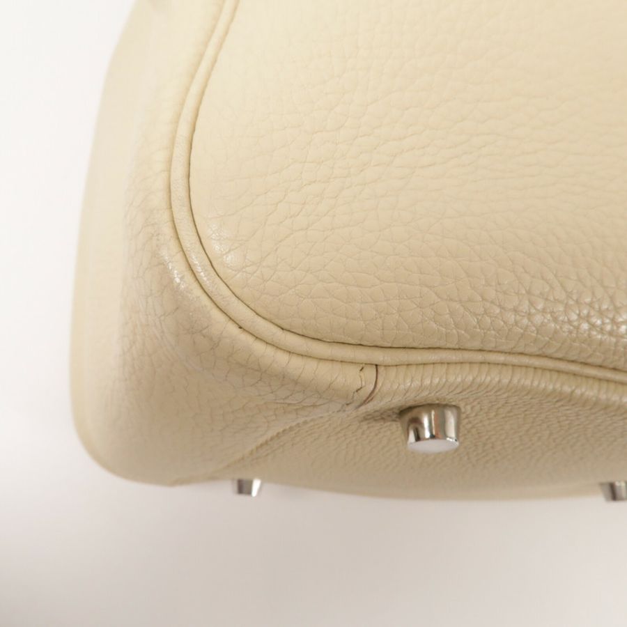 HERMES Clemence皮革Lindy 34手挽肩背兩用袋Craie-11